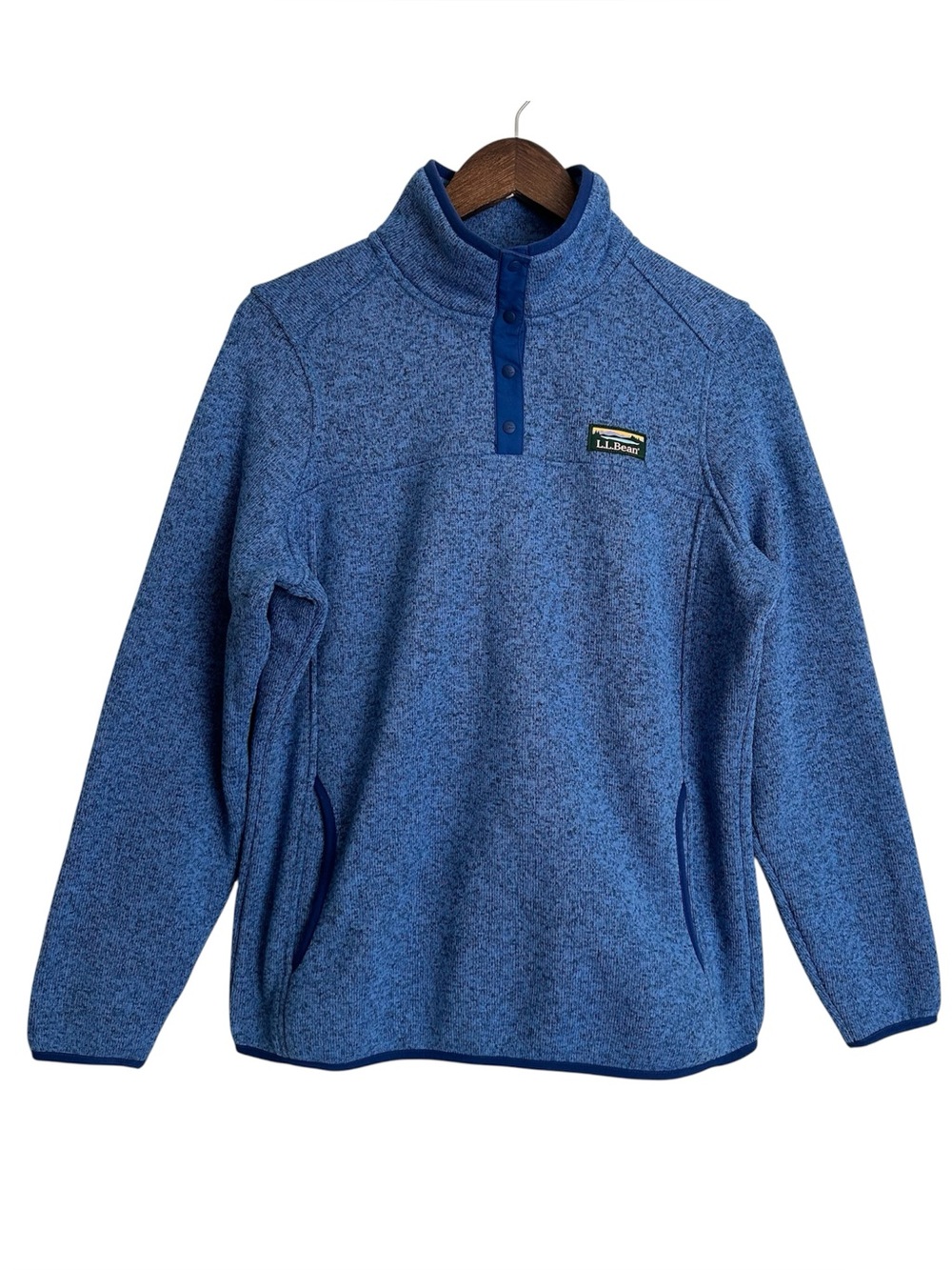 LL Bean Women’s Pullover Long Sleeve Sweatshirt
Knit Fleece Blue Sz Medium
